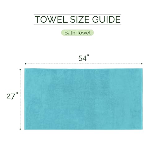 Image of Elegant Comfort Three Line Popcorn Towel Set for Bathroom 27 x 54 inches, Premium Hotel Quality 2-Pack Bath Towels, 100% Turkish Cotton, Soft and Durable, Quick Dry and Highly Absorbent, Aqua