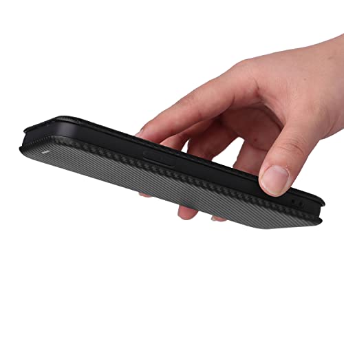 Capa flip para celular para iPhone 14 Pro Max, Capa de luxo de fibra de carbono PU + TPU híbrida pro