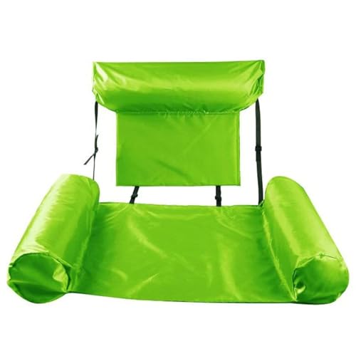DETPWVWB Hamaca Inflable for el Agua: Cama Flotante de Doble Uso con Respaldo for Piscina, Playa y Lago(Green)