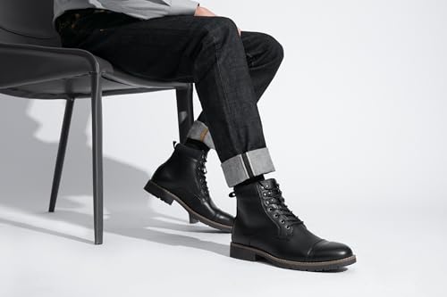 Image of Vostey Mens Boots Motorcycle Casual Boots for Men Zipper Fashion Chukka Boots Mens