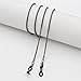 Eyeglass Strap Glasses Lanyard For Women Face Mask Lanyard With Silicone Loop Fashion Glasses Holder Chains(Black)