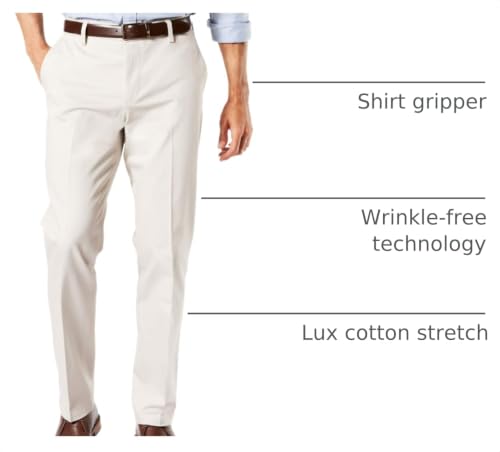 Image of Dockers Mens Straight Fit Signature Lux Cotton Stretch Khaki Pant - Creased