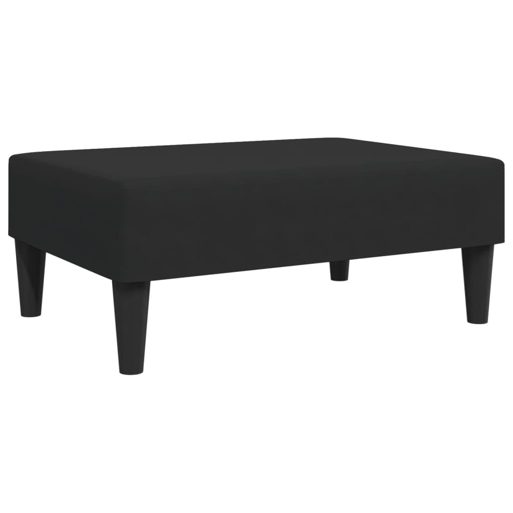 Tabouret Pouf Velours Noir Et Doré - 28x36 Cm - Repose-pied Et Table D'appoint élégant
