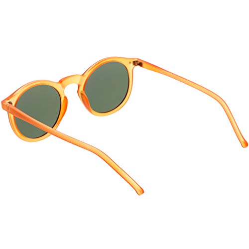 Image of zeroUV - Vintage Retro Horn Rimmed Round Circle Sunglasses with P3 Keyhole Bridge