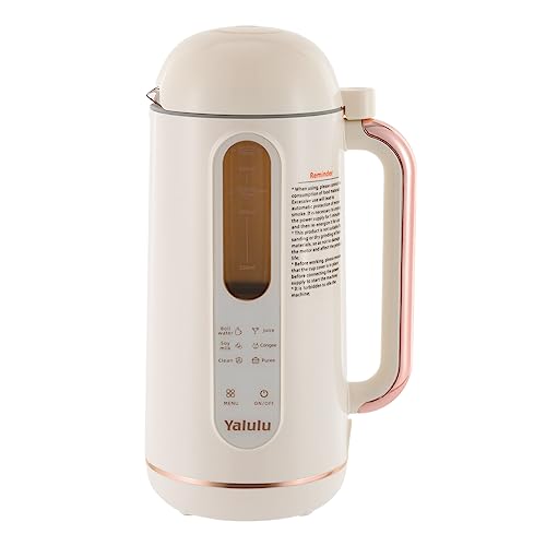 6-In-1 Automatic Soy Nut Milk Maker Machine,30Oz/900mL Multi-Functional Mini Soybean Milk Maker,110v 250w Portable Automatic Cold&Hot Beverages Machine for Grinding Fruits, Milkshake, Smoothie