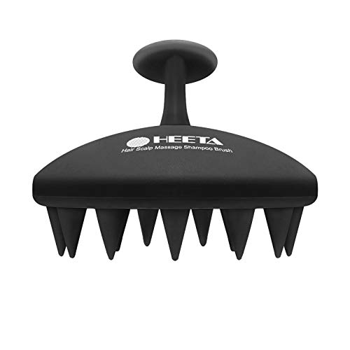 Hair Scalp Massager Shampoo Brush, HEETA Integrated Design Hair Care Brush with Soft Silicone Head Massager (Black)
