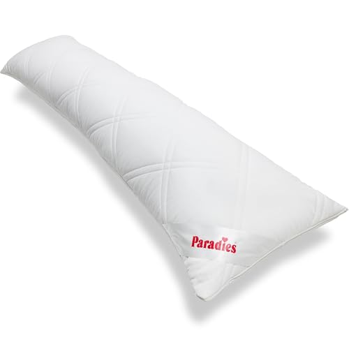 PARADIES Seitenschläferkissen 40x145 cm mit versteppter Hülle - Softy Top Plus Bio, verstepptes Kissen mit Reißverschluss