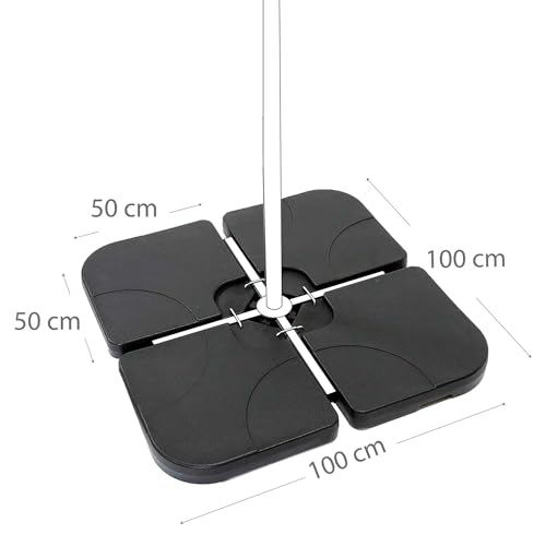 Soporte parasol rellenable cuadrado AKTIVE Garden de 4 piezas para base de sombrilla 6
