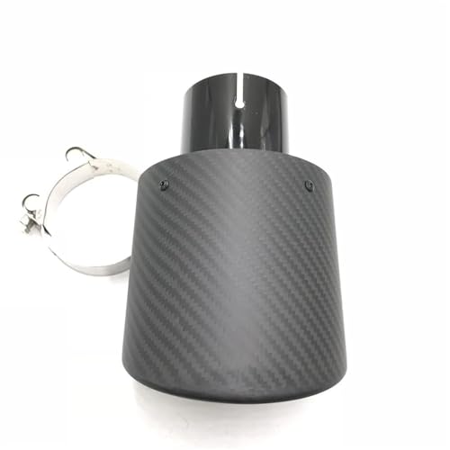 Embout d'échappement ovale en carbone brillant 95x115mm pour voiture