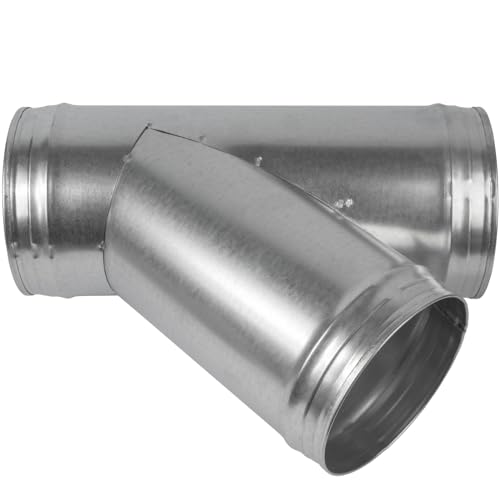 Image of 6'' Inch Duct Splitter to 45 Degree 6 inch Inch Branch for Exhaust Fan, Dryer Vent Hose - 3 Way Duct Hose Connector, Wye Shape, Ducting Adapter, 6x6x6 Splitter