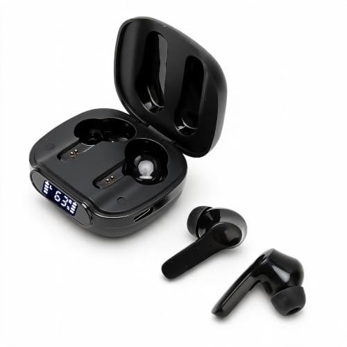 Bluetooth Translator Earbuds, 84 Languages Online Translation, Two Way Noise Reduction Translator Device, with Speakers, Charging Case, Battery Percentage Display (Black)