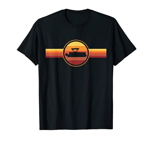 Pontoon Boat Boating Retro T-Shirt
