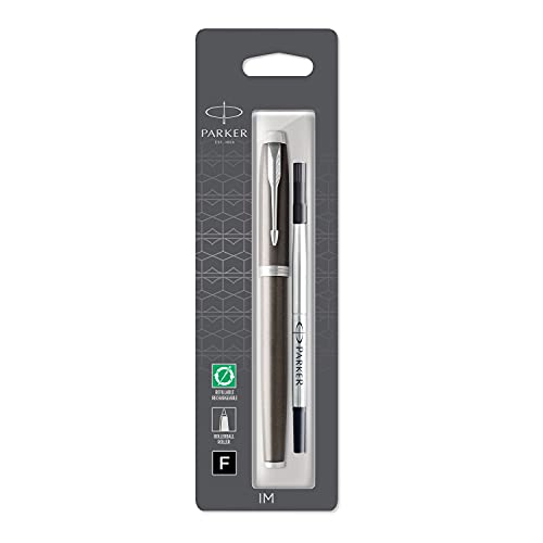 Parker IM Rollerball Pen, Dark Espresso with Fine Point Black Ink Refill (1975543)