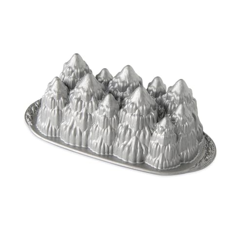 Image of Nordic Ware Alpine Forest Loaf, Sparkling Silver, 6 Cup