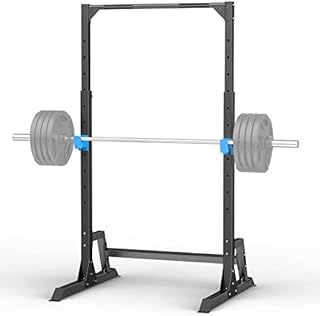 Adjustable Squat Rack Power Cage with Pull up Bar, Ultra Fuego Power Rack Weight Lifting Home Gym Power Zone J-Hooks W/Rubber Padding