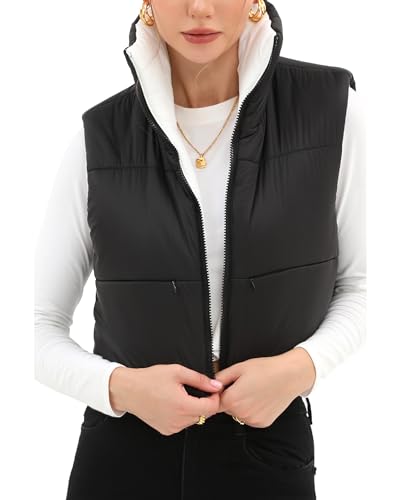 Xeoxarel Women's Crop Puffer Vest with Pockets (XS-XXL)2