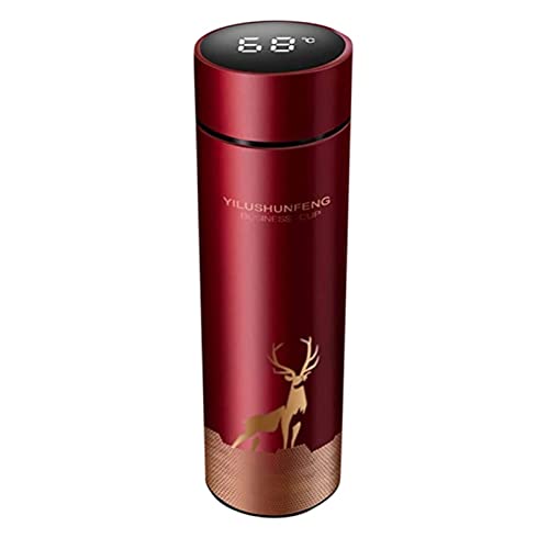 500ML Intelligent Stainless Steel Thermos Bottle Cup Temperature Display Vacuum Flasks Travel Car Coffee Mug Thermo Water Bottle (Color : Red)