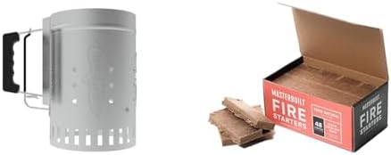 Char-Griller Charcoal Grill Chimney Starter with Quick Release Trigger and Masterbuilt Fire Starters