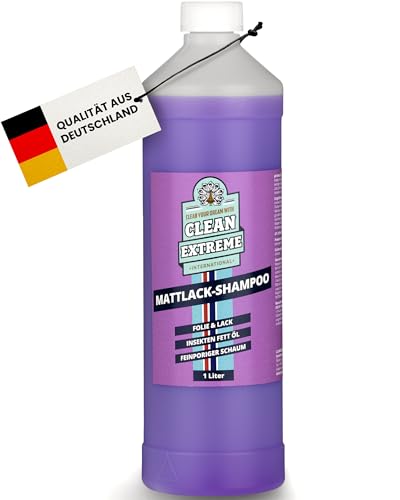CLEANEXTREME Mattlack Autoshampoo Konzentrat 1 Liter - Auto Shampoo zum Reinigen von Autolack Matt, Matt-Folie, Autosprühfolie