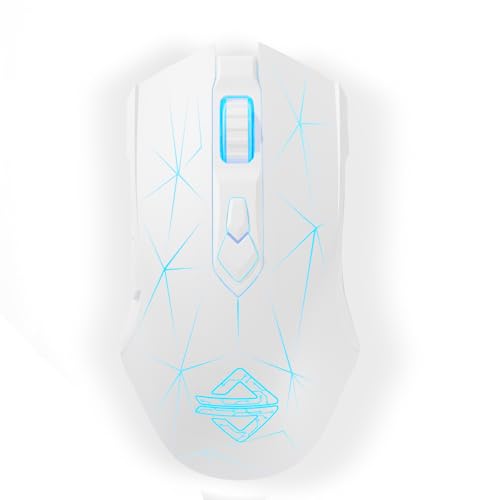 AJ52PRO Souris de Jeu Sans Fil Tri-Mode Légère - 2,4G/BT5.0/USB Filaire, Jusqu'à 10K DPI, Ergonomique à LED Backlit Avec 8 Boutons Programmables Pour Win,...