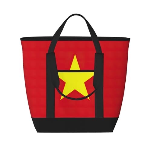Sac isotherme grande capacité cabas de courses noir à motif