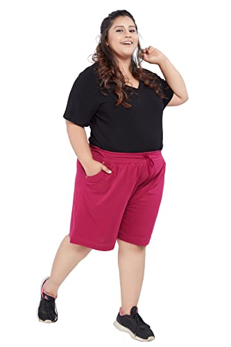 Image of CUPID Plain Comfortable Plus Size Barmunda /Shorts for Sports, Yoga, Daily Use Gym, Night Wear, Casual Wear for Girls