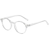 KOOSUFA Unisex Blaulichtfilter Brille Computerbrille Retro Rund Ultra Licht TR90 Brillengestelle Anti Blaulicht Brillen Ohne Sehstärke Herren Damen Gaming Brille Anti Müdigkeit mit Etui (Durchsichtig)
