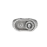 Material: plata 925 Starforged Warhammer 40K Adeptus Mechanicus Cipher of the Machine God Ring - Anillo de joyería para hombre, Metal, Sin piedras preciosas