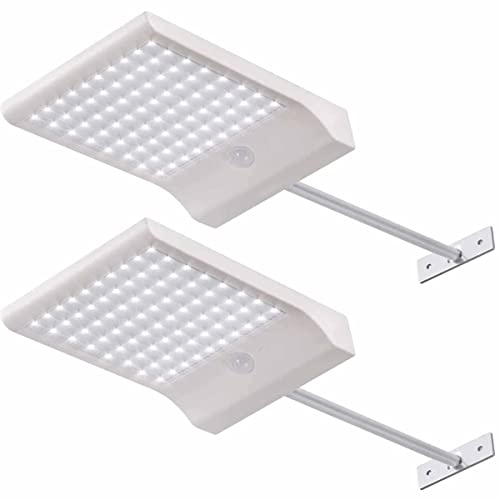 Luces solares para Exteriores, 80 Luces solares LED 4 Modos de Trabajo Sensor de Movimiento Luz Solar para Exteriores Luces de Pared Seguridad para Garaje de Granero, Paquete de 2 Cover