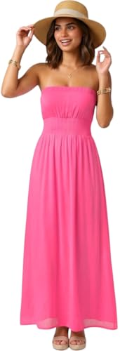 Image of ToBeInStyle Women's Strapless Cover Up Tube Dress Beach Summer Bandeau Flowy