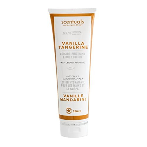 Hand & Body Cream Scented With Essential Oil Vanilla Tangerine, Made With Organic Argan Oil, Olive Oil And Aloe Juice, For Dry Skin, Eczema & Psoriasis Relief, Cruelty Free, Natural Skin Care Products, 250 Ml, 8.45 Fl.oz #TOP4