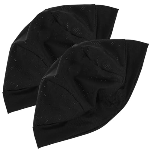BESPORTBLE 2pcs Breathable Cycling Liner Elastic Skull Cap for Outdoor Sports Windproof and Uv Motorcycle Hat Comfortable and Design Black