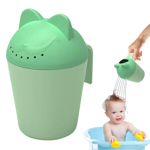 Image of Baby Rinse Cup, Cute Cartoon Cat Baby Bath Rinser Baby Rinser Pail Shampoo Rinser, Newborn Bath Shower Wash Hair Cup for Bath and Shower