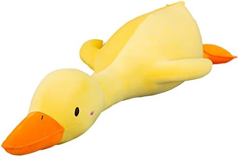 Goose Stuffed Animal Cute Duck Plush Toy Soft Goose Plushie Hugging Pillow Gift for Kids and Friends (Yellow Round Eyes,25.6'')