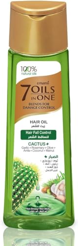 Emami 7 Oils in One Blends Catus - Aceite para el cabello con control de daños (200 ml, cactus, ajo, argán, amla, oliva, nuez, jojoba, almendra y aceite de coco, contra la caída del cabello con
