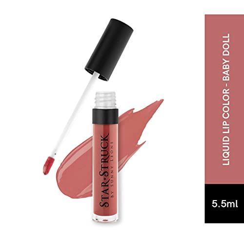 Image of STARSTRUCK BY SUNNY LEONE Glossy Liquid Lip Color, Nude Pink | Highly Pigmented, Hi-Shine & Non-Sticky Formula | Lip Gloss For Girls, Women | Baby Doll