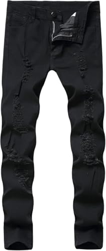 Maiyifu-GJ Slim Fit Stretch Jeans for Men Fashion Skinny Tapered Leg Denim Pants Ripped Distressed Jeans with Multi Pockets3