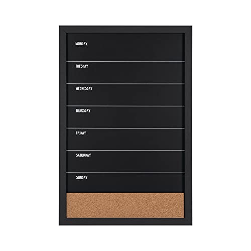 Bi-Office - Combo Chalkboard Week Planner, 400 x 600 mm, Black Frame - Image 2