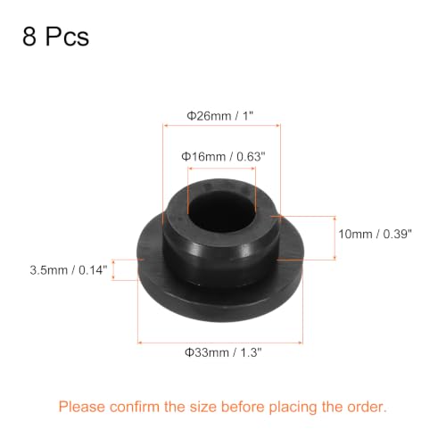 Image of MECCANIXITY 8pcs T-Shaped Silicone Plugs 26mm 1 Inch Dia Snap in Plug Hole Seal Cover Round Rubber Stopper for Kitchen Rubber Bulkheads Waterproof Sealing Plugs Black