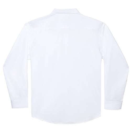 Double Pump Big and Tall Dress Shirts for Men Long Sleeve Business Casual Solid Button Down Shirts from XXL(T) to 6XL(T)2