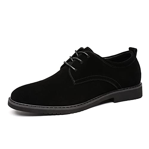 Zapatos Oxford de ante para hombre, estilo clásico británico, mocasines con borlas para uso casual y de negocios, suela suave para conducir, Suela negra negra, 40 EU