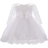 Baby Party Dress 6-12M Elegant Cute Formal Birthday Wedding Dress Tutu Lace Easter Dress for Toddler Girls Kids House Dress White