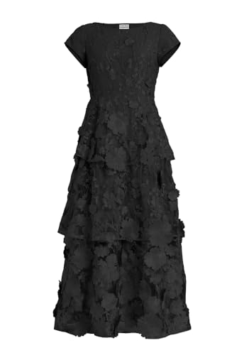 Robe de mariée florale pour femme à volants et broderie 3D