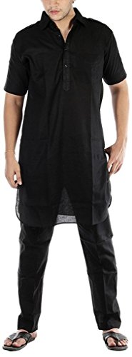 Image of Royal Kurta Men's Cotton Pathani Suit Half Sleeves
