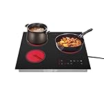 3 Burner Electric Cooktop, 2600W Portable Electric Stove Cooktop with LED Display, Built-in Ceramic Cook top with 9 Power Levels for Kitchens,Cabins,Snack Bars.