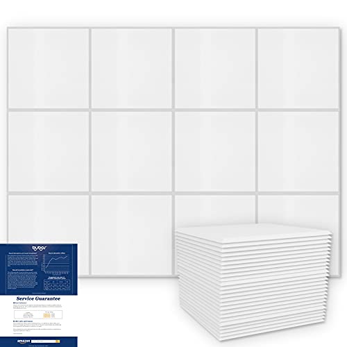 BUBOS 36 Pack Acoustic Panels Soundproof Wall Panels,12â€œx12â€œx0.4" Sound Absorbing Panels Acoustical Wall Panels Padding,Acoustic Treatment for Recording Studio,Office,Home Studio,White