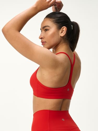 Image of Womens Y Back Padded Sports Bra Strappy U Neck Butter Soft Low Impact Workout Bras Yoga Pilates Walking