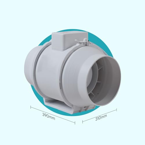Image of Inair | Mixed Flow Exhaust Fan I INA-MFF-250P I Black | 1050-1400 (m3 /h) Airflow | Silent, Energy Saving, Durable Ventilation Fan | Flexible Adjustment, Long Distance Air Supply IFor Bathroom, Kitchen