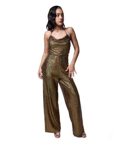 Mono de lentejuelas elegante talla 34 en color dorado para estilizar tu figura