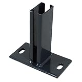 Bodenplatte (anthrazit) – für Zaunpfosten 60x40 mm, Fußplatte 150x80 mm, aus Metall, pulverbeschichtet, zur Befestigung auf Beton (1)